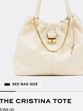 The Cristina Tote - Cream Leather Shoulder Bag